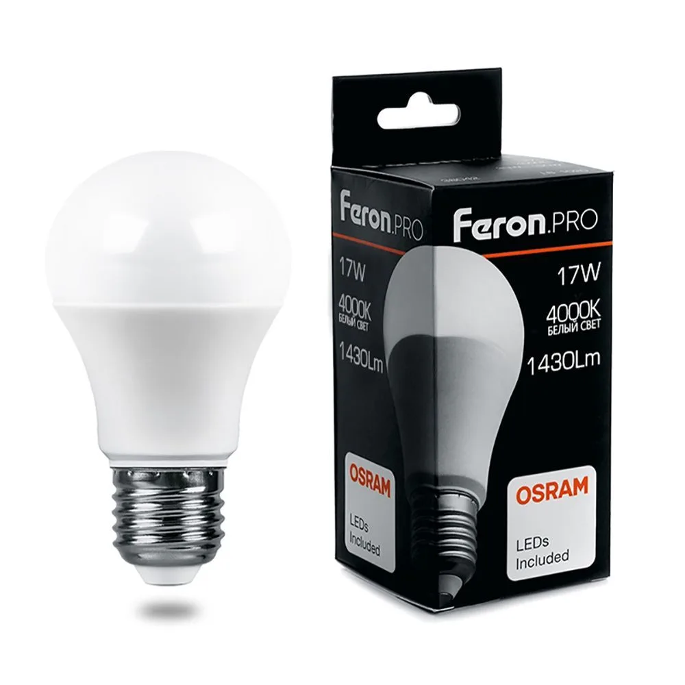 Лампа светодиодная FERON.PRO LB-1017 Шар E27 17W 175-265V 4000K 38039
