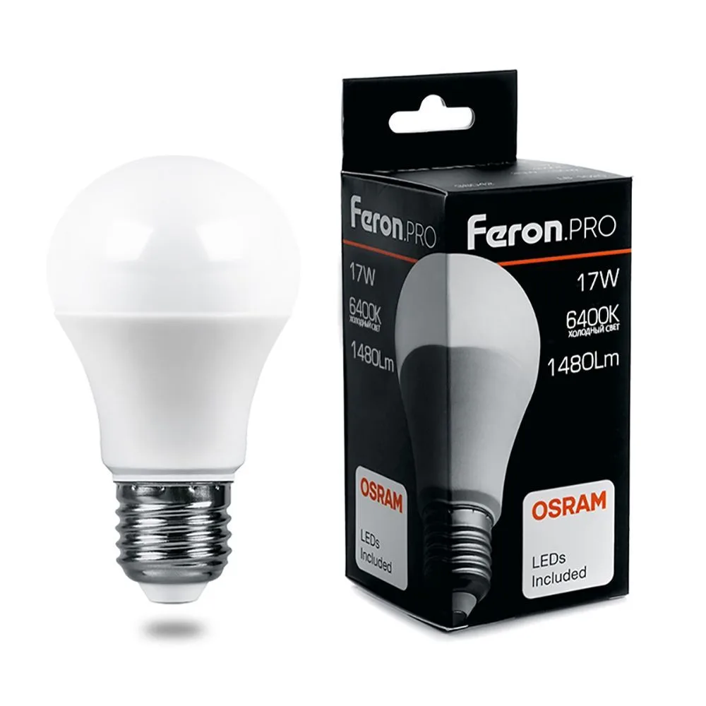 Лампа светодиодная FERON.PRO LB-1017 Шар E27 17W 175-265V 6400K 38040