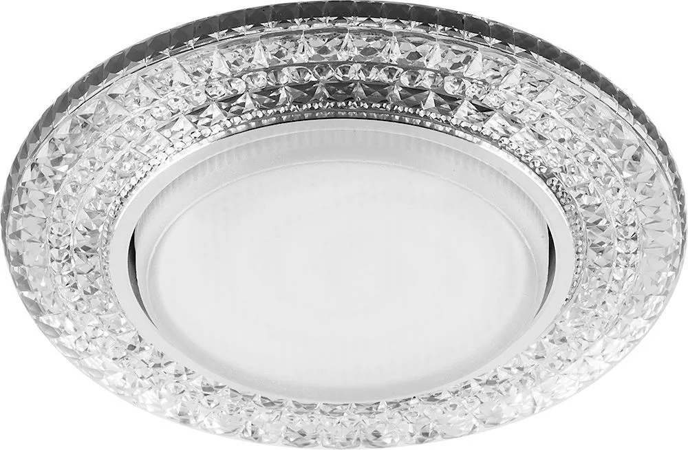 FERON Светильник встраиваемый с белой LED подсветкой CD4020 потолочный GX53 без лампы прозрачный 41293 FERON Светильник встраиваемый с белой LED подсветкой CD4020 потолочный GX53 без лампы прозрачный 41293