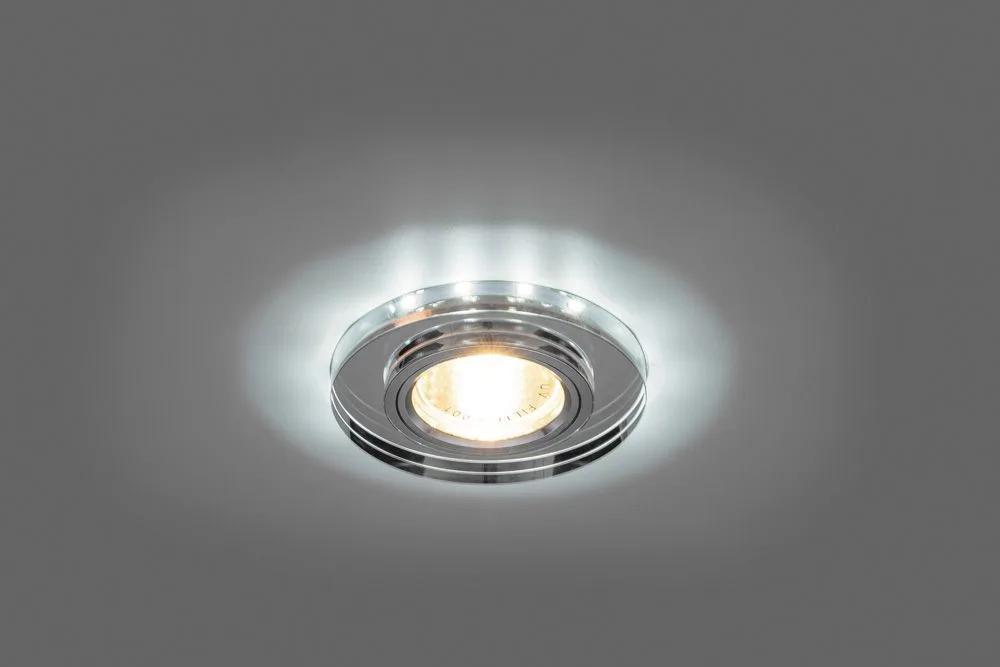 FERON Светильник встраиваемый с белой LED подсветкой 8060-2 потолочный MR16 G5.3 серебристый FERON Светильник встраиваемый с белой LED подсветкой 8060-2 потолочный MR16 G5.3 серебристый