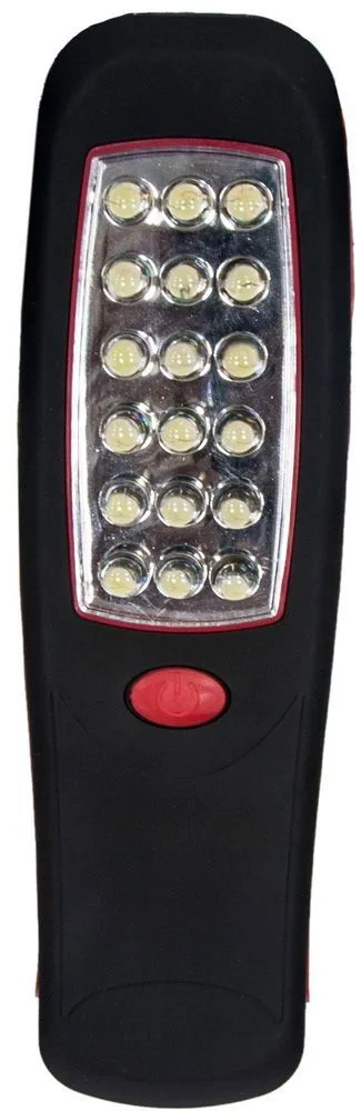 FERON Фонарь с магнитным креплением 18+3LED 0.9W (3хАА в комплект не входят), IP42, 210×60×30mm, чёрный с красным, TL23 12961 FERON Фонарь с магнитным креплением 18+3LED 0.9W (3хАА в комплект не входят), IP42, 210×60×30mm, чёрный с красным, TL23 12961