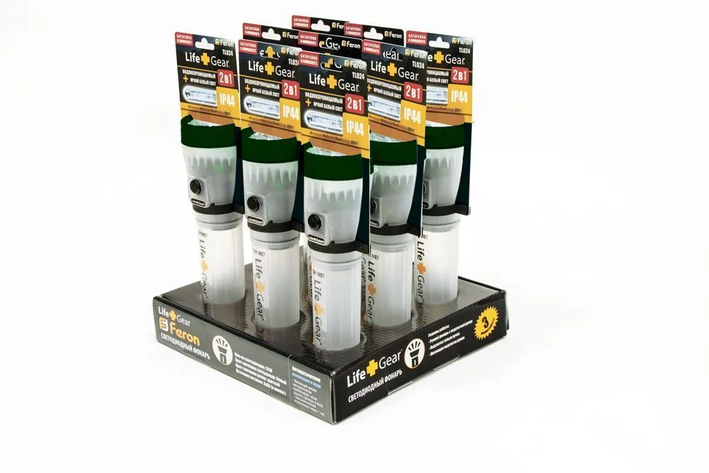 FERON Фонарь 5+1 Leds черный 3*AA, TL024 12944 FERON Фонарь 5+1 Leds черный 3*AA, TL024 12944