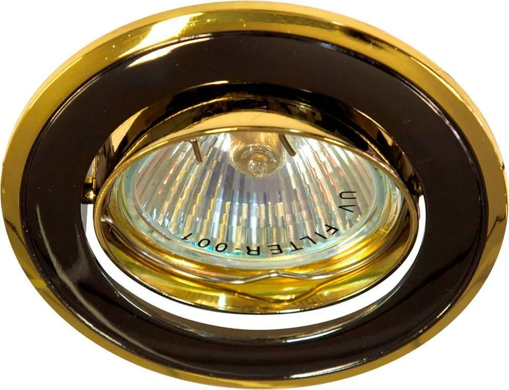 Светильник встраиваемый FERON 301T-MR16 потолочный MR16 G5.3 черный-золото 17536