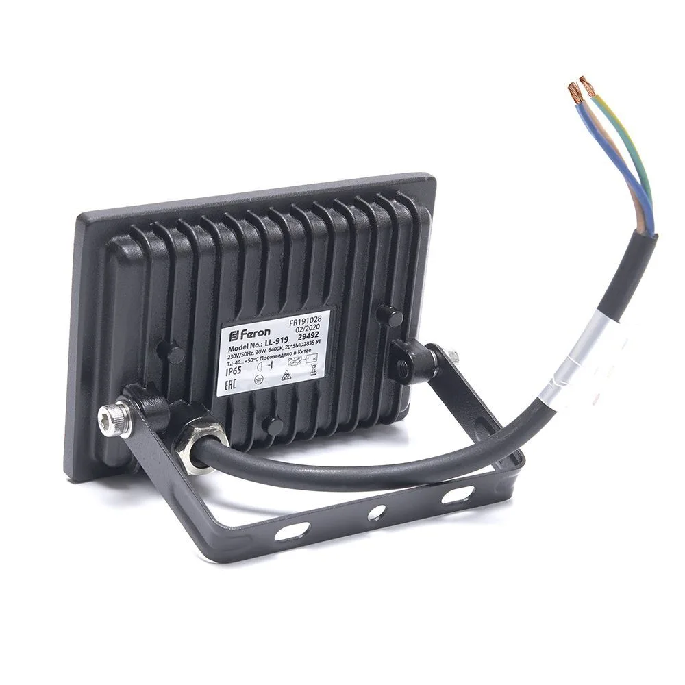 FERON Светодиодный прожектор LL-919 IP65 20W 6400K 29492 FERON Светодиодный прожектор LL-919 IP65 20W 6400K 29492