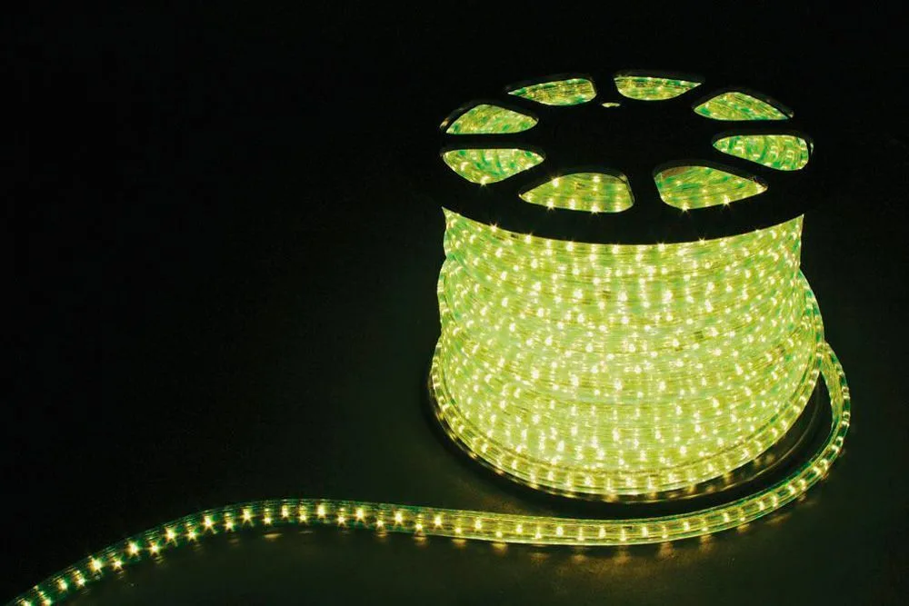 FERON Дюралайт (световая нить) со светодиодами, 2W 100м 230V 36LED/м 13мм, лимонный, LED-R2W артикул 26206 FERON Дюралайт (световая нить) со светодиодами, 2W 100м 230V 36LED/м 13мм, лимонный, LED-R2W артикул 26206
