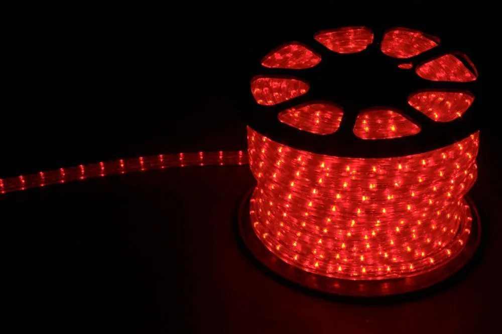Дюралайт (световая нить) со светодиодами, 3W 50м 230V 72LED/м 11х17мм, красный-желтый, LED-F3W артикул 26212