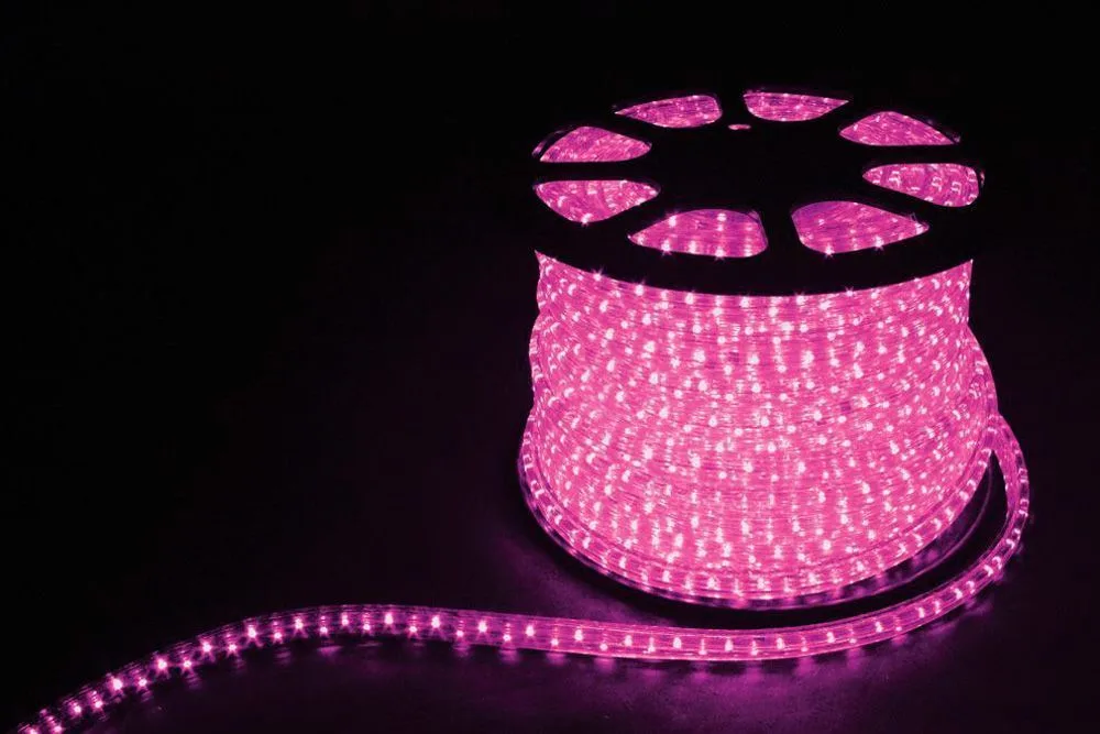 FERON Дюралайт (световая нить) со светодиодами, 3W 50м 230V 72LED/м 11х17мм, розовый, LED-F3W артикул 26336 FERON Дюралайт (световая нить) со светодиодами, 3W 50м 230V 72LED/м 11х17мм, розовый, LED-F3W артикул 26336