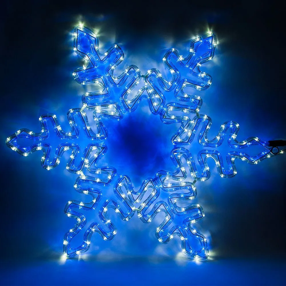 Световая фигура 230V, дюралайт 12 м 24 LED/м (синий+белый), шнур 1,6м IP44, 80*80 см, LT064 артикул 26953