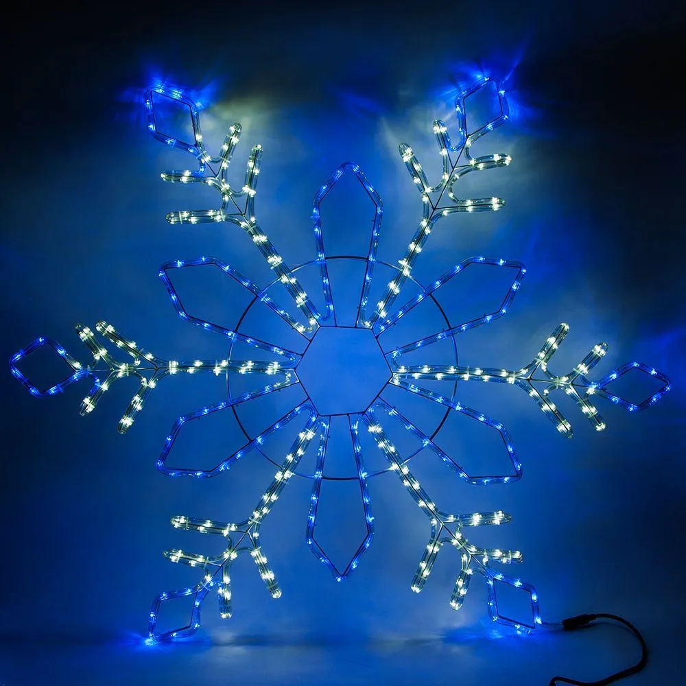 Световая фигура 230V, дюралайт 14 м 24 LED/м (синий+белый), шнур 1,6м IP44, 120*120 см, LT065 артикул 26954