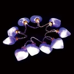 Гирлянда 3V 10 LED белый, цвет стекла: фиолетовый, 0.06W, 20mA, батарейки 2*АА, IP 20, 0,5м+шнур 0,5м х0,12мм, CL551