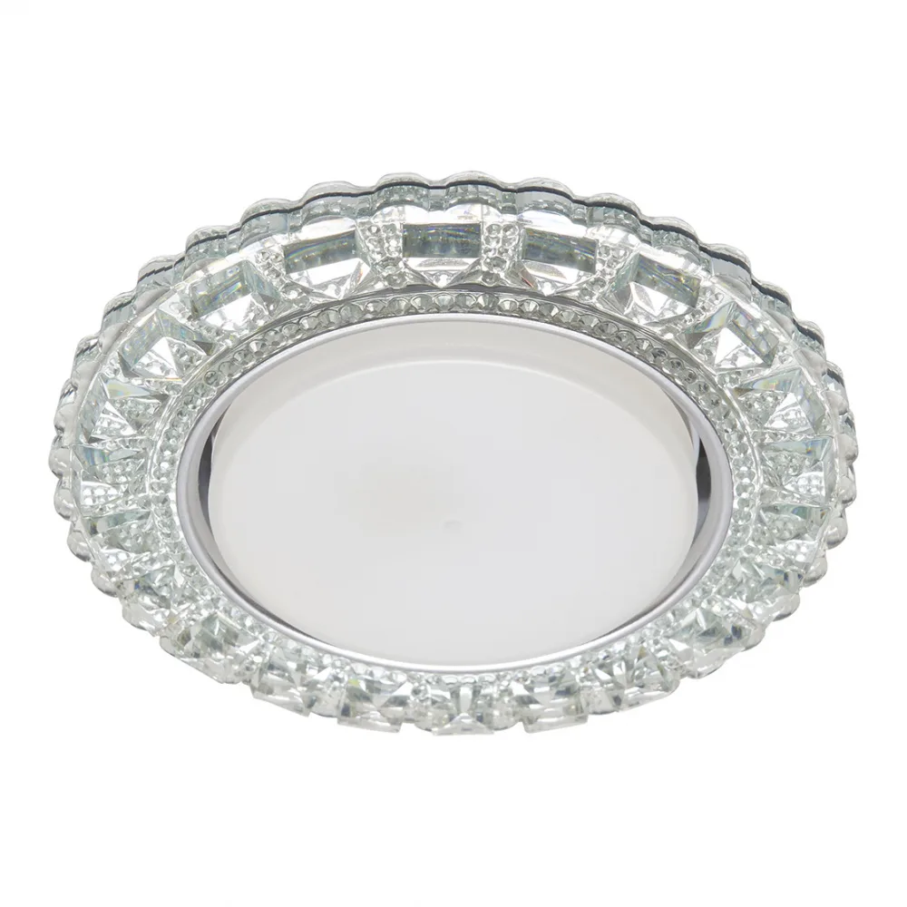 Светильник встраиваемый с белой LED подсветкой FERON CD4045 потолочный GX53 без лампы, прозрачный, хром 41409