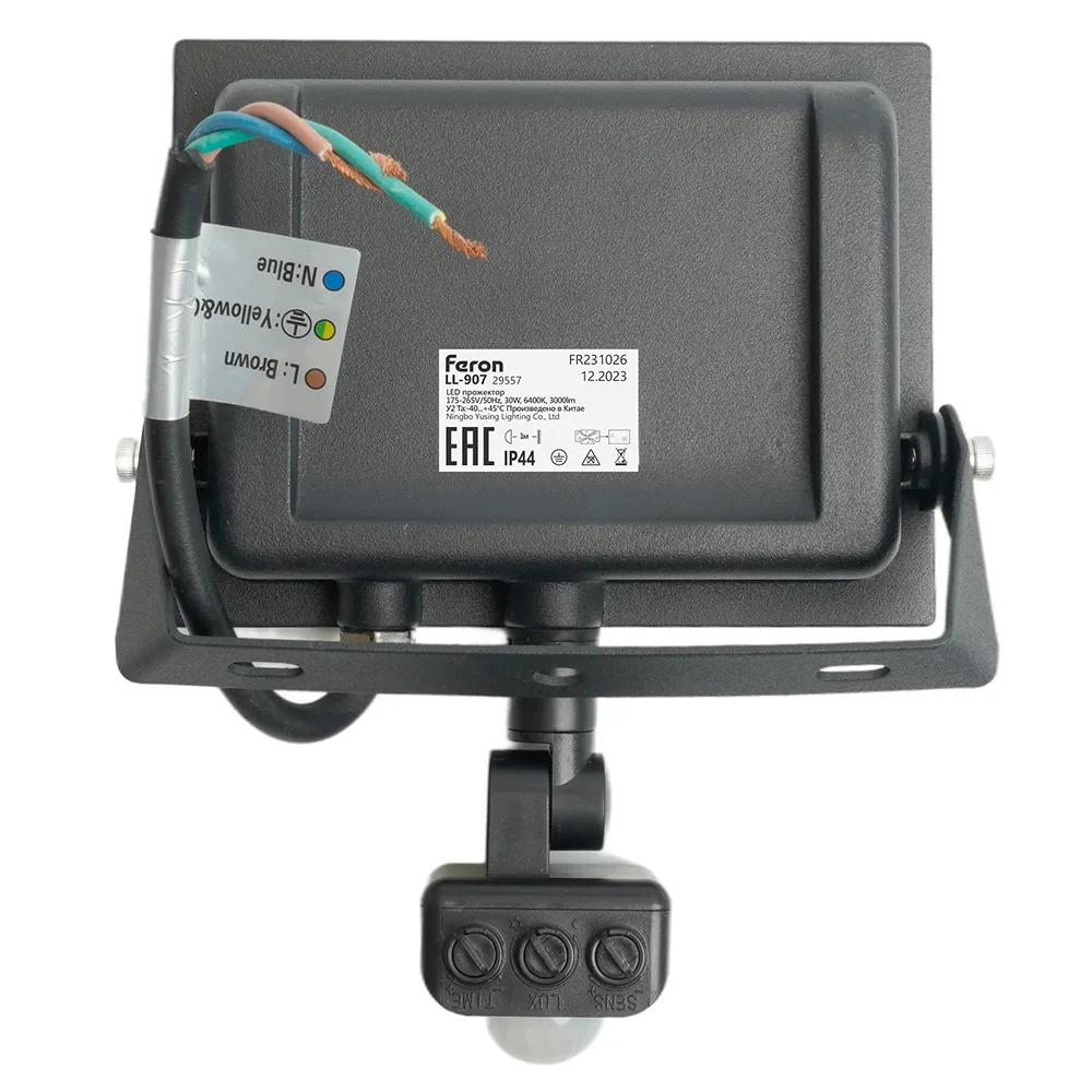 FERON Светодиодный прожектор с датчиком LL-907 IP44 30W 6400K 29557 FERON Светодиодный прожектор с датчиком LL-907 IP44 30W 6400K 29557
