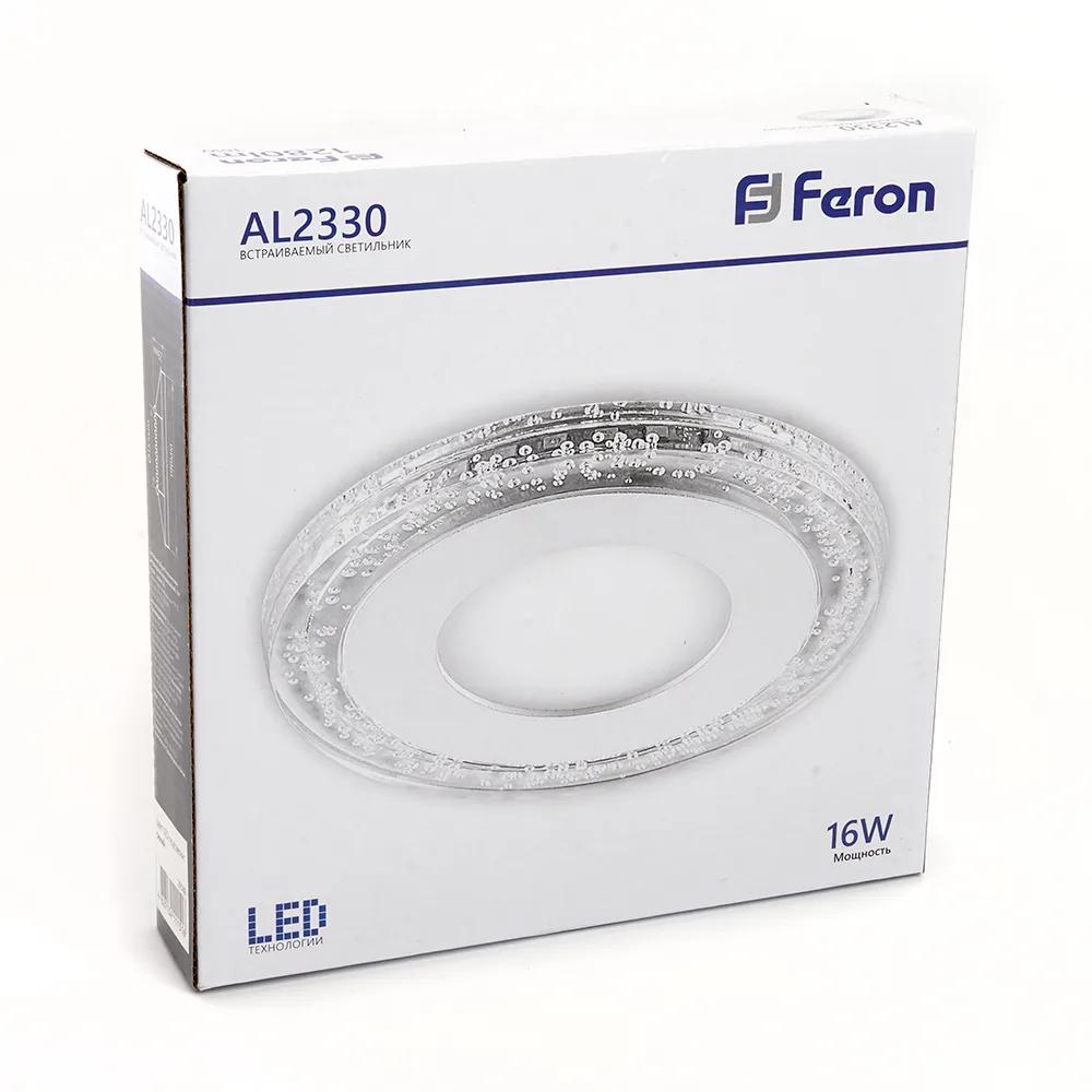 FERON Светодиодный светильник AL2330 встраиваемый 16W 4000K и подсветка 4000К белый FERON Светодиодный светильник AL2330 встраиваемый 16W 4000K и подсветка 4000К белый