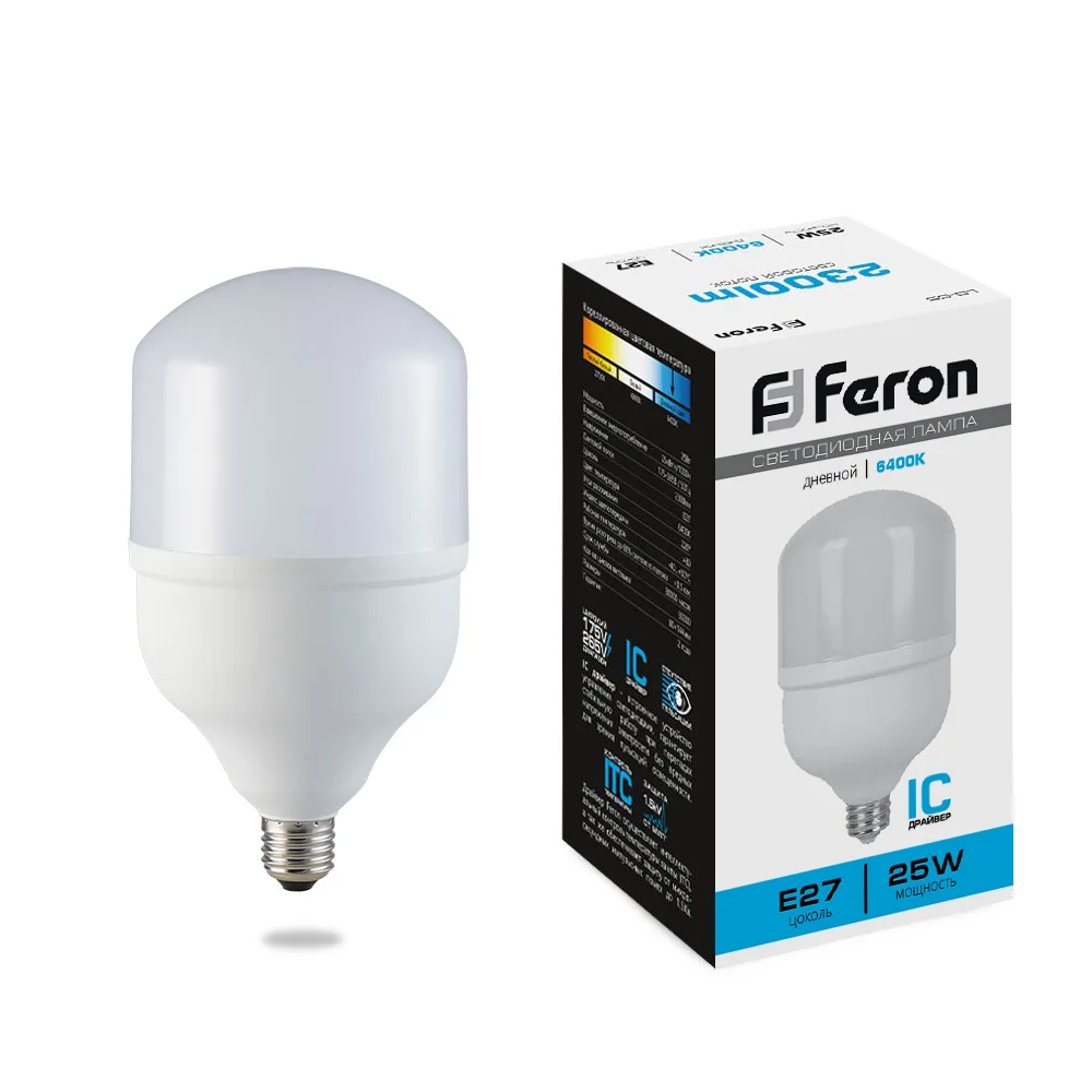 Лампа светодиодная FERON LB-65 E27 25W 175-265V 6400K 25887