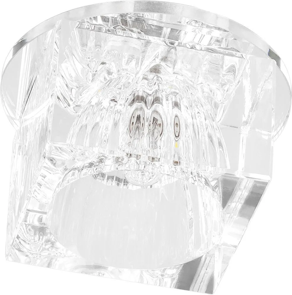 Светильник встраиваемый с белой LED подсветкой FERON JD37 потолочный JCD9 G9 прозрачный
