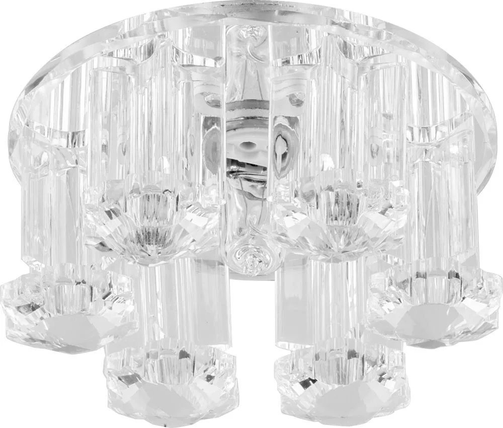 Светильник встраиваемый с разноцветной LED подсветкой FERON 1526 JCD9 прозрачный