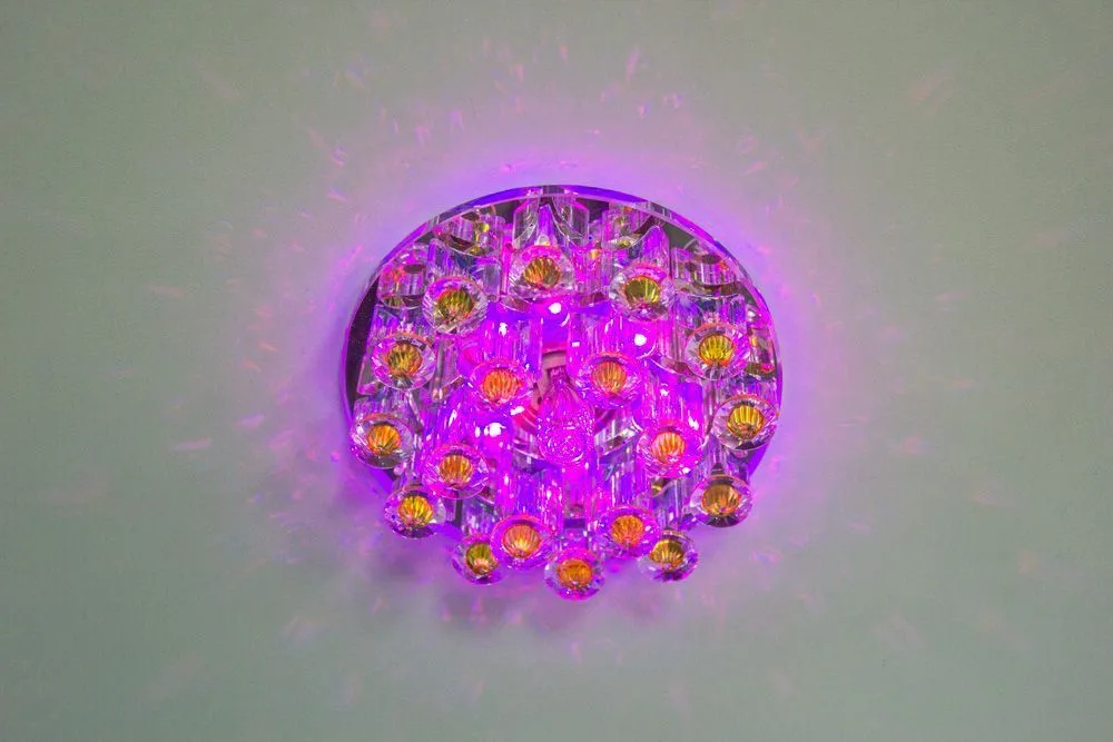 FERON Светильник встраиваемый с разноцветной LED подсветкой 1550 JCD9 прозрачно-коричневый FERON Светильник встраиваемый с разноцветной LED подсветкой 1550 JCD9 прозрачно-коричневый