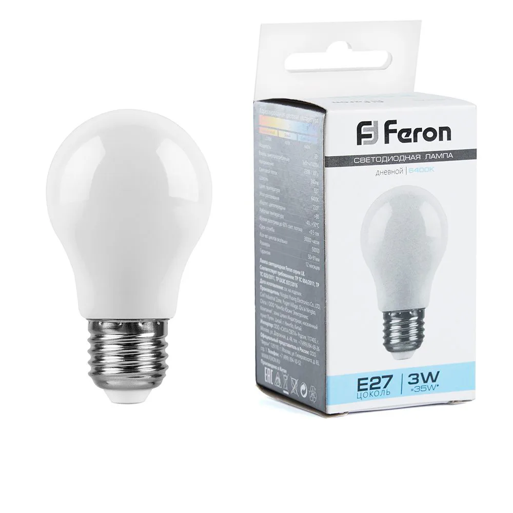FERON Лампа светодиодная LB-375 E27 3W 230V 6400K 25920 FERON Лампа светодиодная LB-375 E27 3W 230V 6400K 25920