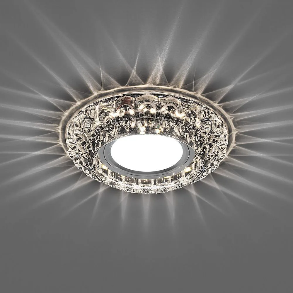 FERON Светильник встраиваемый с LED подсветкой CD987 потолочный MR16 G5.3 прозрачный FERON Светильник встраиваемый с LED подсветкой CD987 потолочный MR16 G5.3 прозрачный
