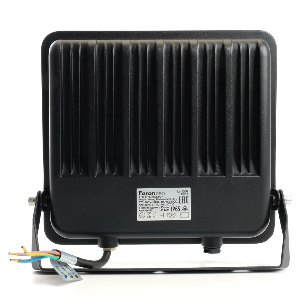 FERON Светодиодный прожектор Feron.PRO LL-1000 IP65 100W 6400K черный 41541 FERON Светодиодный прожектор Feron.PRO LL-1000 IP65 100W 6400K черный 41541