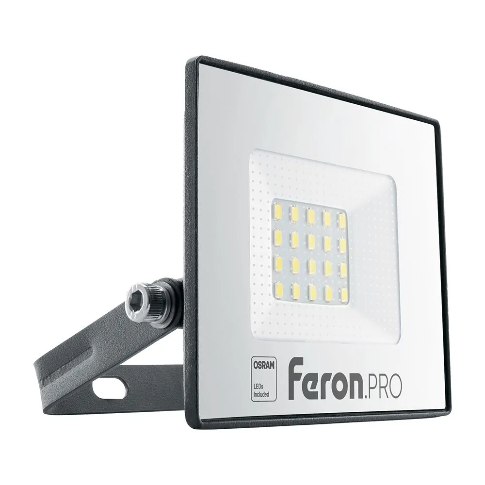 Светодиодный прожектор FERON.PRO LL-1000 IP65 20W 6400K черный  41538
