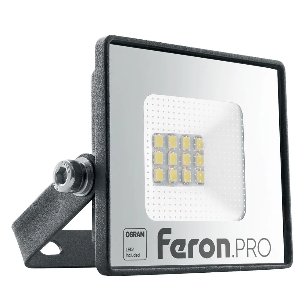 Светодиодный прожектор FERON.PRO LL-1000 IP65 10W 6400K  черный 41537