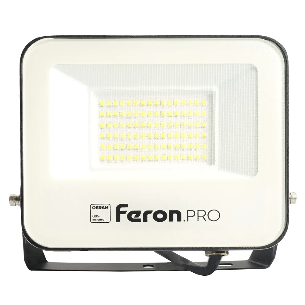 FERON Светодиодный прожектор Feron.PRO LL-1000 IP65 50W 6400K черный 41540 FERON Светодиодный прожектор Feron.PRO LL-1000 IP65 50W 6400K черный 41540