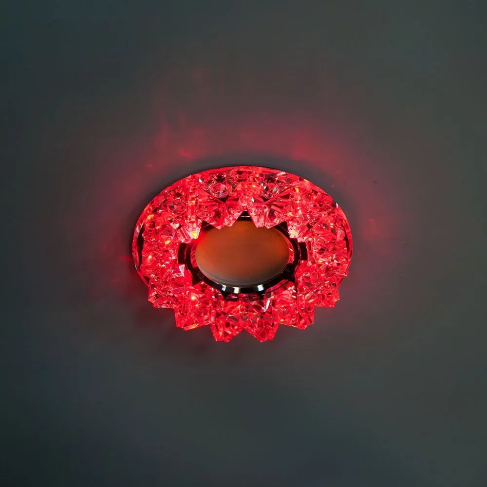 FERON Светильник встраиваемый с разноцветной LED подсветкой CD2542 MR16 прозрачный FERON Светильник встраиваемый с разноцветной LED подсветкой CD2542 MR16 прозрачный