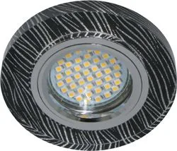 FERON Светильник встраиваемый с белой LED подсветкой 8383-2 потолочный MR16 G5.3 черно-белый FERON Светильник встраиваемый с белой LED подсветкой 8383-2 потолочный MR16 G5.3 черно-белый