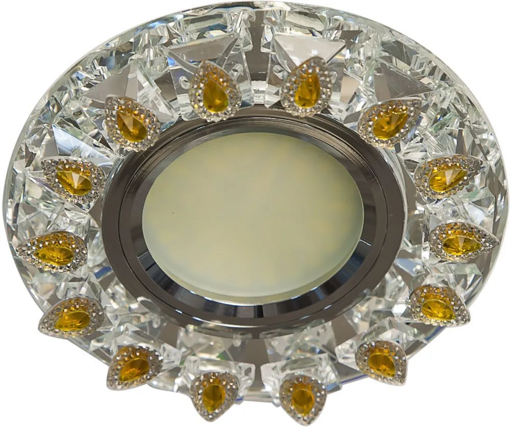 FERON Светильник встраиваемый с белой LED подсветкой CD55A потолочный MR16 G5.3 прозрачно-желтый FERON Светильник встраиваемый с белой LED подсветкой CD55A потолочный MR16 G5.3 прозрачно-желтый