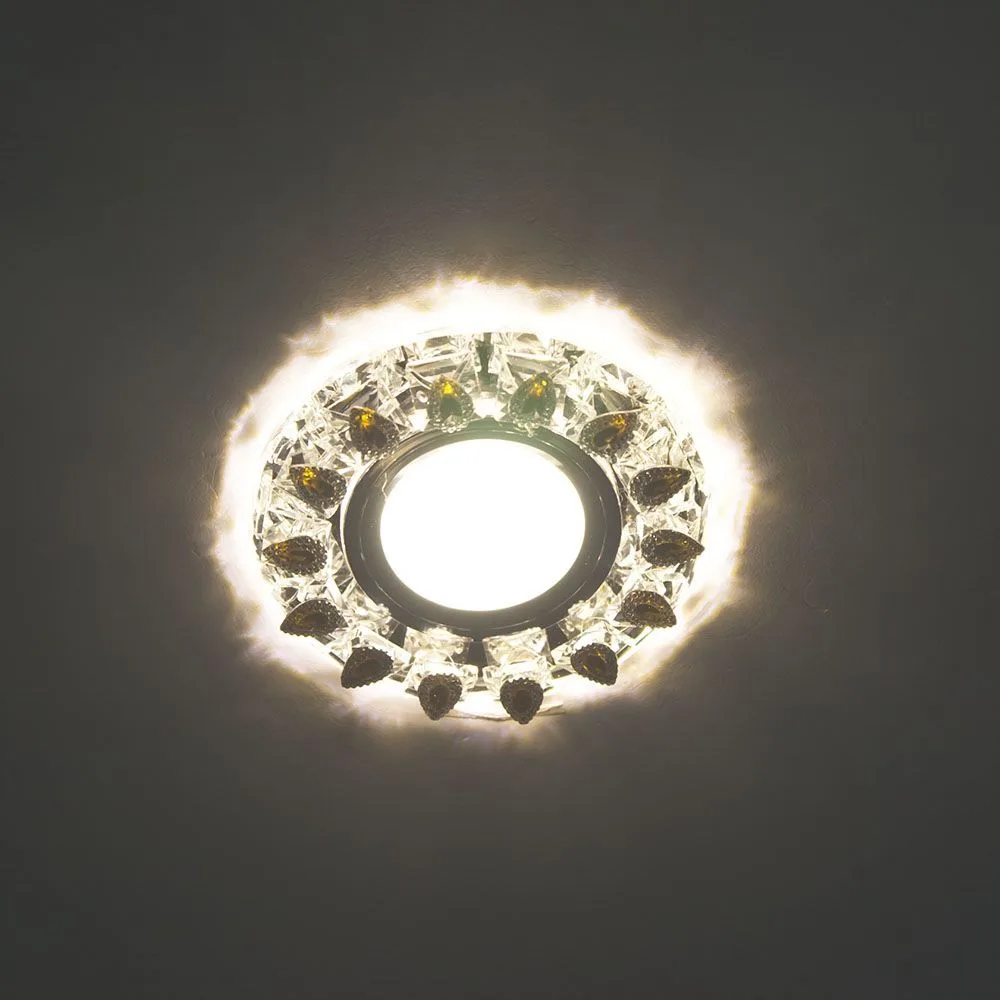 FERON Светильник встраиваемый с белой LED подсветкой CD55A потолочный MR16 G5.3 прозрачно-желтый FERON Светильник встраиваемый с белой LED подсветкой CD55A потолочный MR16 G5.3 прозрачно-желтый