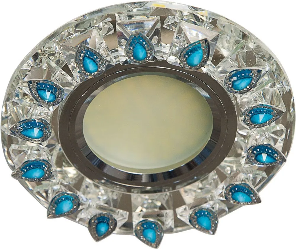 FERON Светильник встраиваемый с белой LED подсветкой CD55A потолочный MR16 G5.3 прозрачно-голубой FERON Светильник встраиваемый с белой LED подсветкой CD55A потолочный MR16 G5.3 прозрачно-голубой