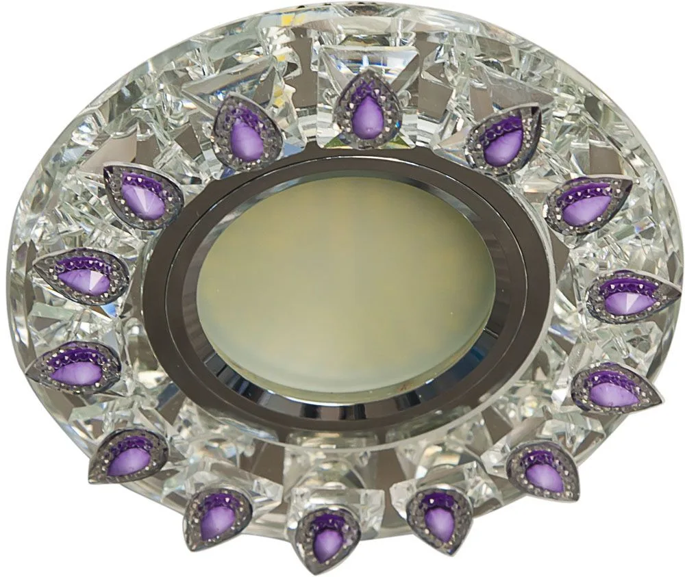 FERON Светильник встраиваемый с белой LED подсветкой CD55A потолочный MR16 G5.3 прозрачно-сиреневый FERON Светильник встраиваемый с белой LED подсветкой CD55A потолочный MR16 G5.3 прозрачно-сиреневый