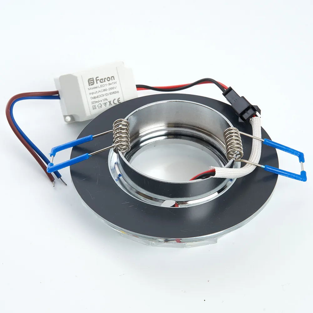 FERON Светильник встраиваемый с белой LED подсветкой CD878 потолочный MR16 G5.3 прозрачный FERON Светильник встраиваемый с белой LED подсветкой CD878 потолочный MR16 G5.3 прозрачный