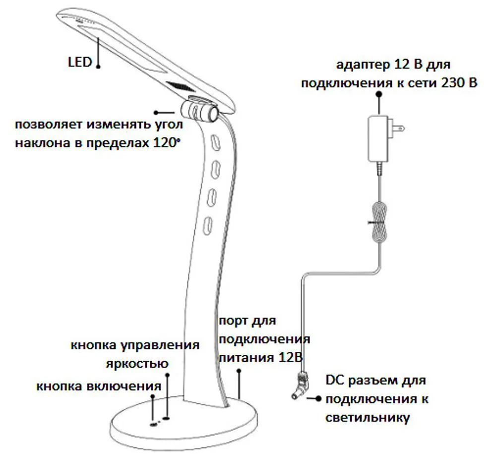 FERON Настольный светодиодный светильник DE1706 4,8W, черный 24183 FERON Настольный светодиодный светильник DE1706 4,8W, черный 24183
