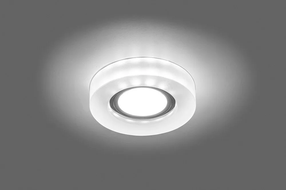 FERON Светильник встраиваемый с белой LED подсветкой CD8080 потолочный MR16 G5.3 белый матовый FERON Светильник встраиваемый с белой LED подсветкой CD8080 потолочный MR16 G5.3 белый матовый