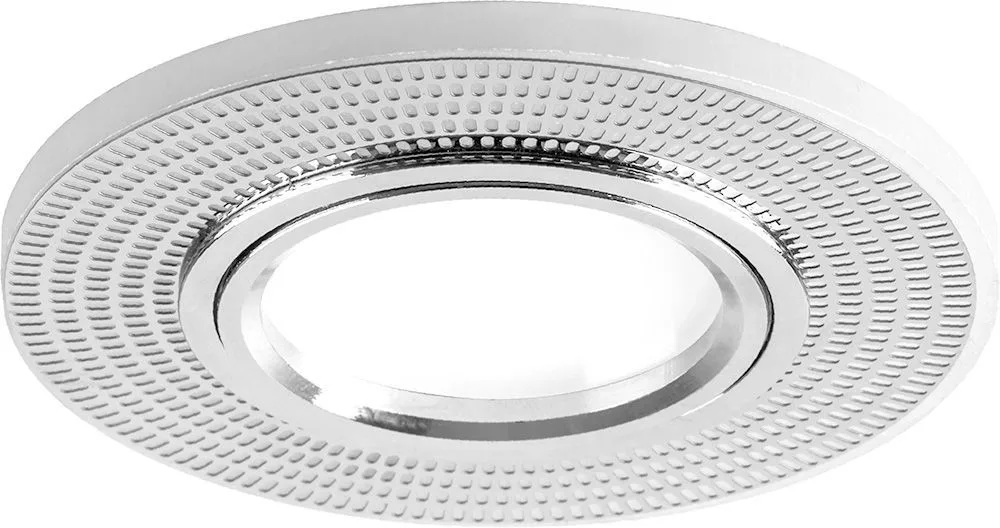 FERON Светильник встраиваемый с белой LED подсветкой CD956 потолочный MR16 G5.3 белый матовый, хром FERON Светильник встраиваемый с белой LED подсветкой CD956 потолочный MR16 G5.3 белый матовый, хром