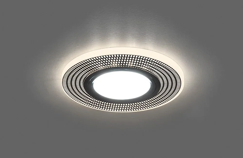 FERON Светильник встраиваемый с белой LED подсветкой CD956 потолочный MR16 G5.3 белый матовый, хром FERON Светильник встраиваемый с белой LED подсветкой CD956 потолочный MR16 G5.3 белый матовый, хром