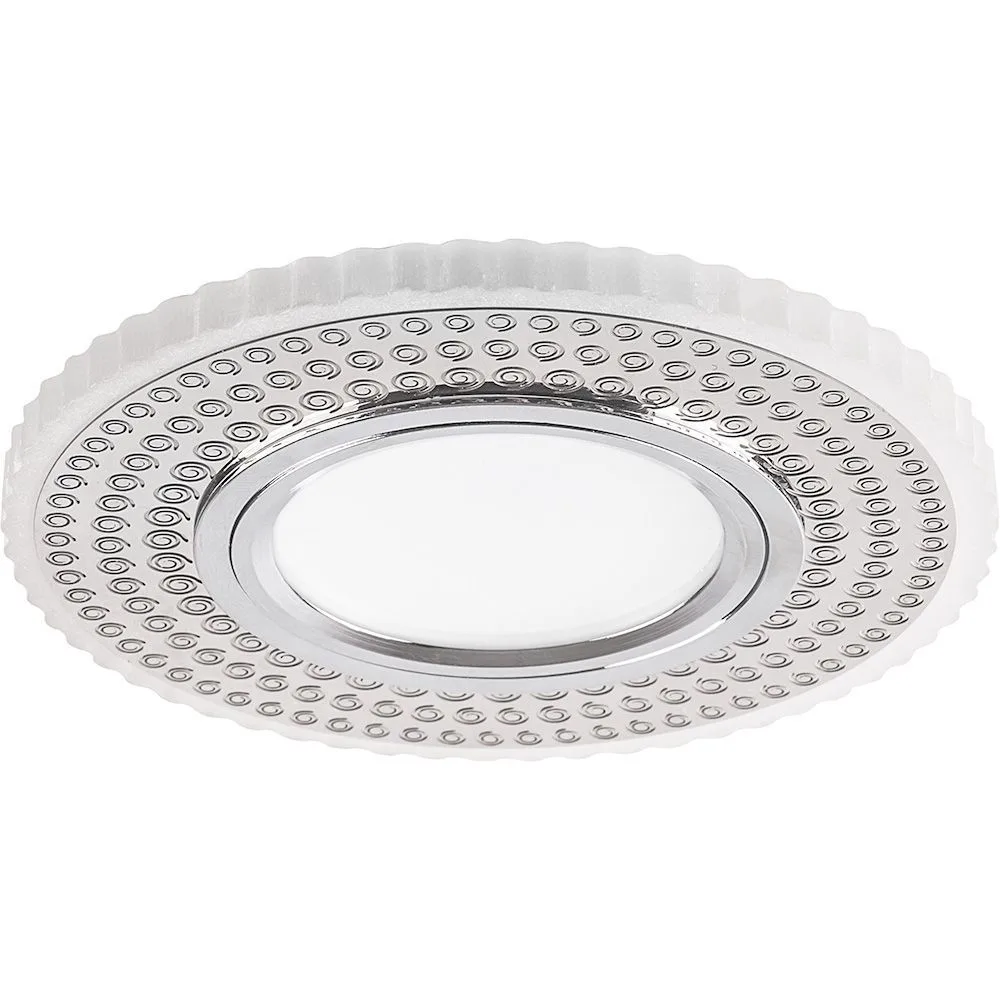Светильник встраиваемый с белой LED подсветкой FERON CD957 потолочный MR16 G5.3 белый матовый, хром