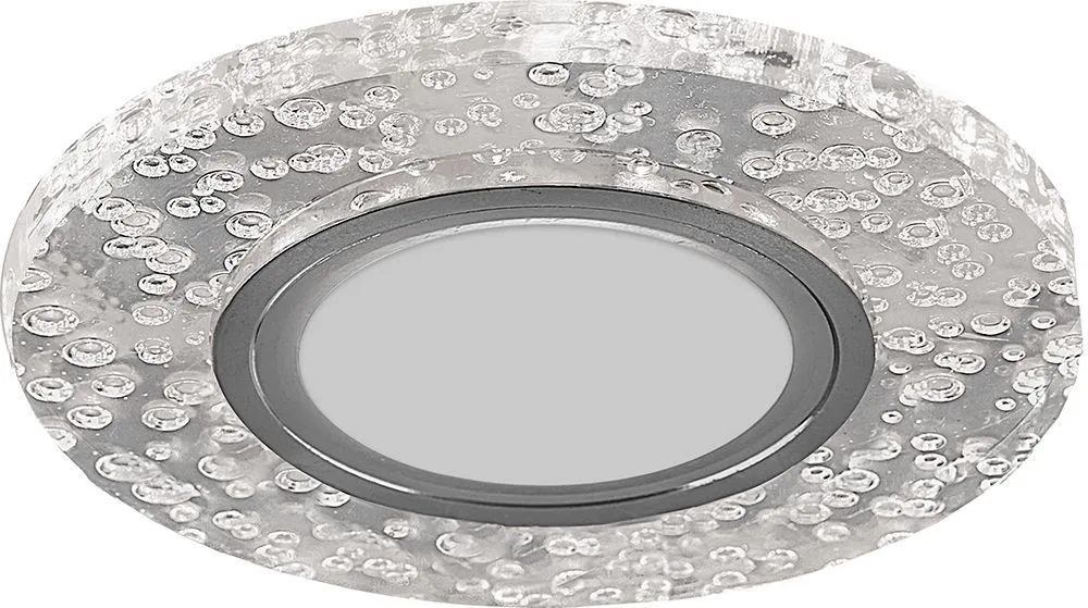 Светильник встраиваемый с разноцветной LED подсветкой FERON CD953 потолочный MR16 G5.3, прозрачный
