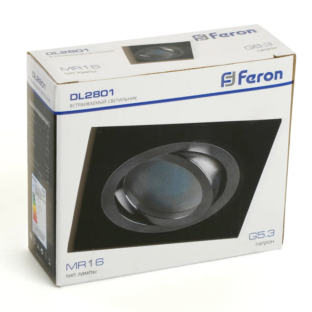 FERON Светильник встраиваемый DL2801 потолочный MR16 G5.3 черный-хром 32638 FERON Светильник встраиваемый DL2801 потолочный MR16 G5.3 черный-хром 32638