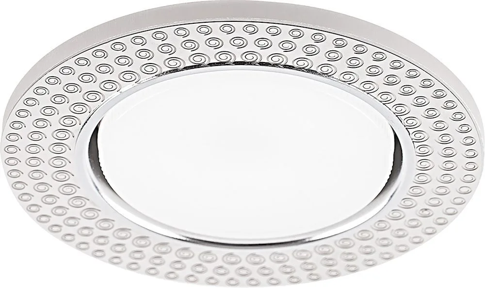 Светильник встраиваемый с белой LED подсветкой FERON CD4029 потолочный GX53 без лампы, прозрачный, хром 32652
