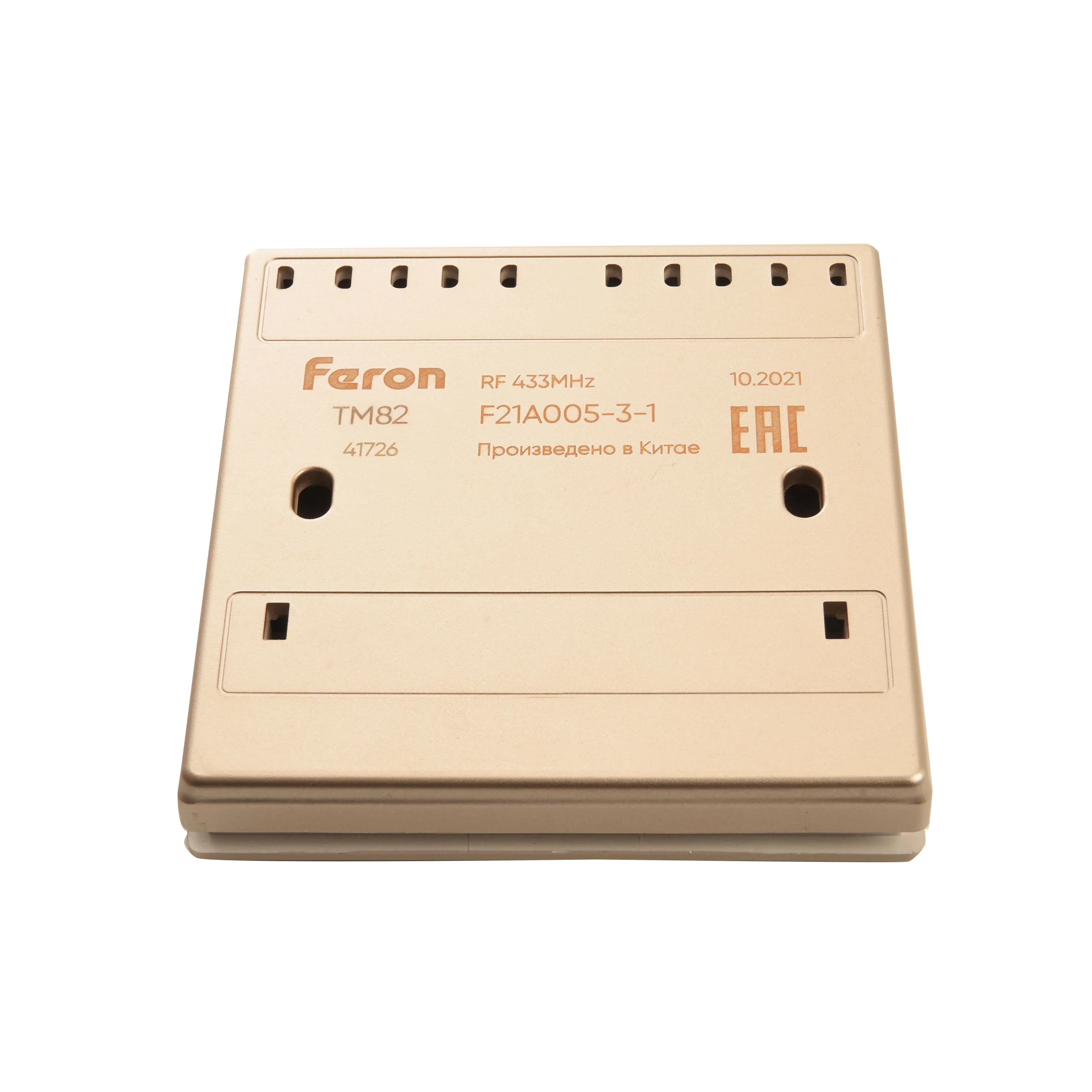 FERON Выключатель беспроводной FERON, TM82, 7мВт, IP20, двухклавишный, золото 41726 FERON Выключатель беспроводной FERON, TM82, 7мВт, IP20, двухклавишный, золото 41726
