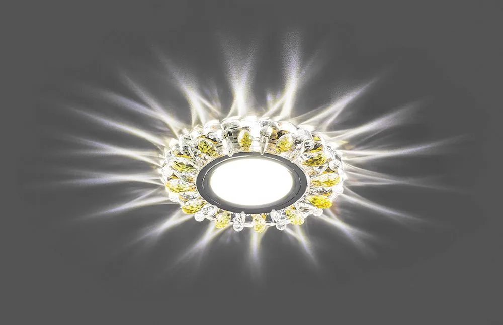 FERON Светильник встраиваемый с белой LED подсветкой CD914 потолочный MR16 G5.3 прозрачный-желтый FERON Светильник встраиваемый с белой LED подсветкой CD914 потолочный MR16 G5.3 прозрачный-желтый