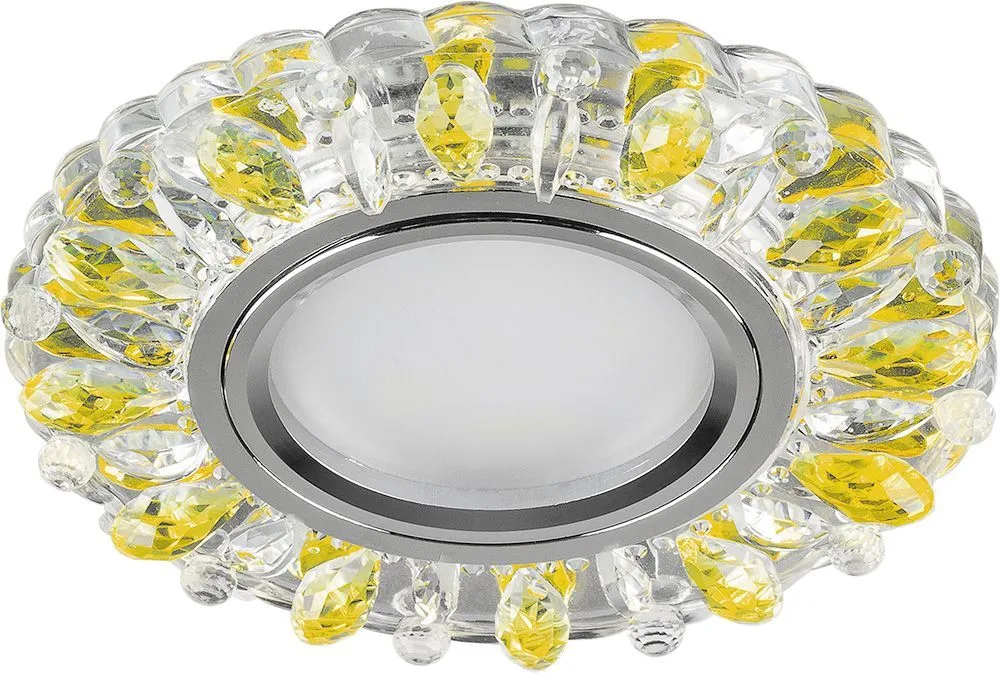 FERON Светильник встраиваемый с белой LED подсветкой CD916 потолочный MR16 G5.3 прозрачный-желтый FERON Светильник встраиваемый с белой LED подсветкой CD916 потолочный MR16 G5.3 прозрачный-желтый