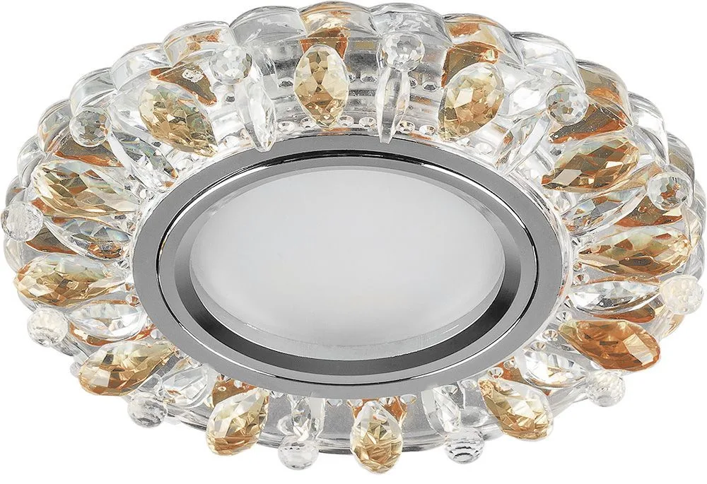 Светильник встраиваемый с белой LED подсветкой FERON CD916 потолочный MR16 G5.3 прозрачный-коричневый