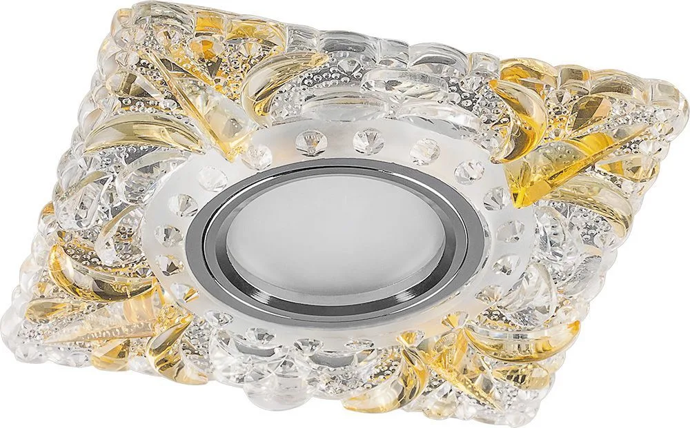 FERON Светильник встраиваемый с белой LED подсветкой CD920 потолочный MR16 G5.3 прозрачный-желтый FERON Светильник встраиваемый с белой LED подсветкой CD920 потолочный MR16 G5.3 прозрачный-желтый