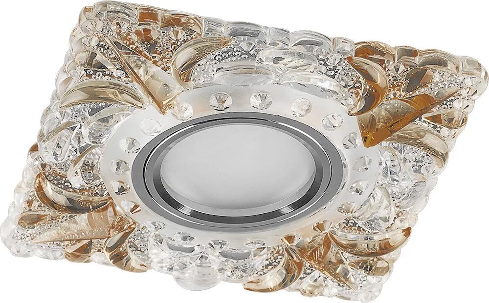 Светильник встраиваемый с белой LED подсветкой FERON CD920 потолочный MR16 G5.3 прозрачный-коричневый