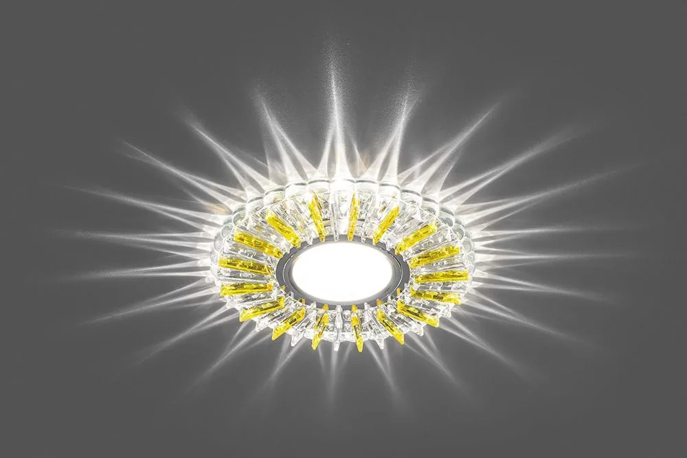 FERON Светильник встраиваемый с белой LED подсветкой CD900 потолочный MR16 G5.3 прозрачный-желтый FERON Светильник встраиваемый с белой LED подсветкой CD900 потолочный MR16 G5.3 прозрачный-желтый