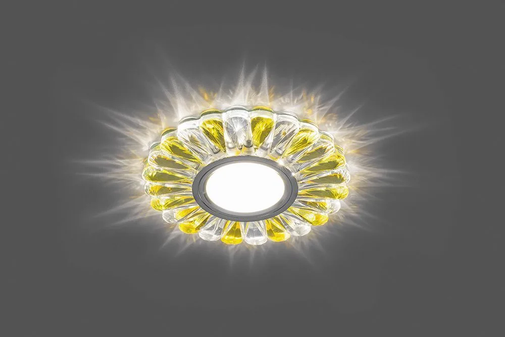 FERON Светильник встраиваемый с белой LED подсветкой CD901 потолочный MR16 G5.3 прозрачный-желтый FERON Светильник встраиваемый с белой LED подсветкой CD901 потолочный MR16 G5.3 прозрачный-желтый